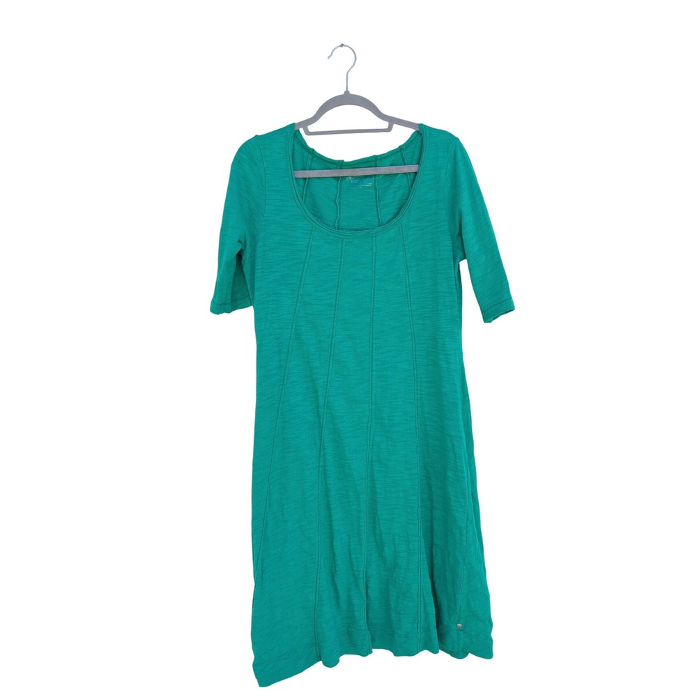 Neon Buddha Dress Green Knit‎ Casual Summer Short Sleeve, Size Small